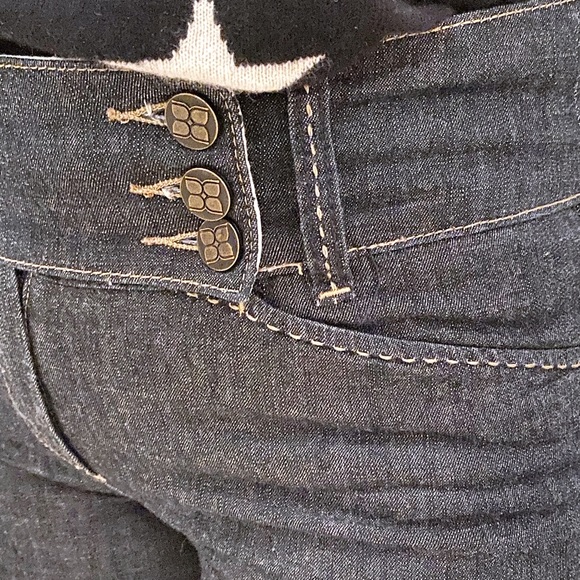 VINTAGE BCBG MAX AZRIA JEANS DENIM PANTS GRAY WASH COTTON WIDE LEG SZ 27 CUFFED - Picture 4 of 9